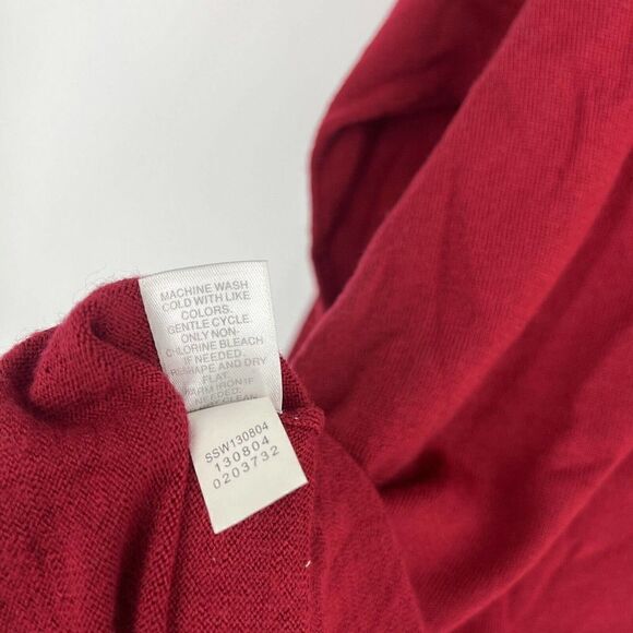 J Jill Sweater Size 1X Womens Red Washable Merino Wool Dolman Sleeve Top Knit - Picture 8 of 8
